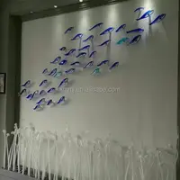 आधुनिक सजावटी हस्तनिर्मित उड़ा ग्लास कला मूर्तिकला दीवार कला सजावट