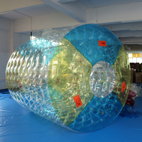 2.7x2.4x1.8 m โรงงานออกแบบที่กำหนดเองทนทาน TPU พองน้ำเดิน Roller น้ำสำหรับขาย