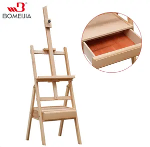 BOMEIJIA New Products Hot Sale 1.72M Beech Wood Art Easel Stand for Painting Students With Drawer