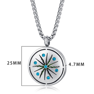 316L Stainless Steel <strong>Men's</strong> Vintage Box Chain Aroma <strong>Locket</strong> Essential Oil Diffuser Necklace for Anniversary - Product Image 3