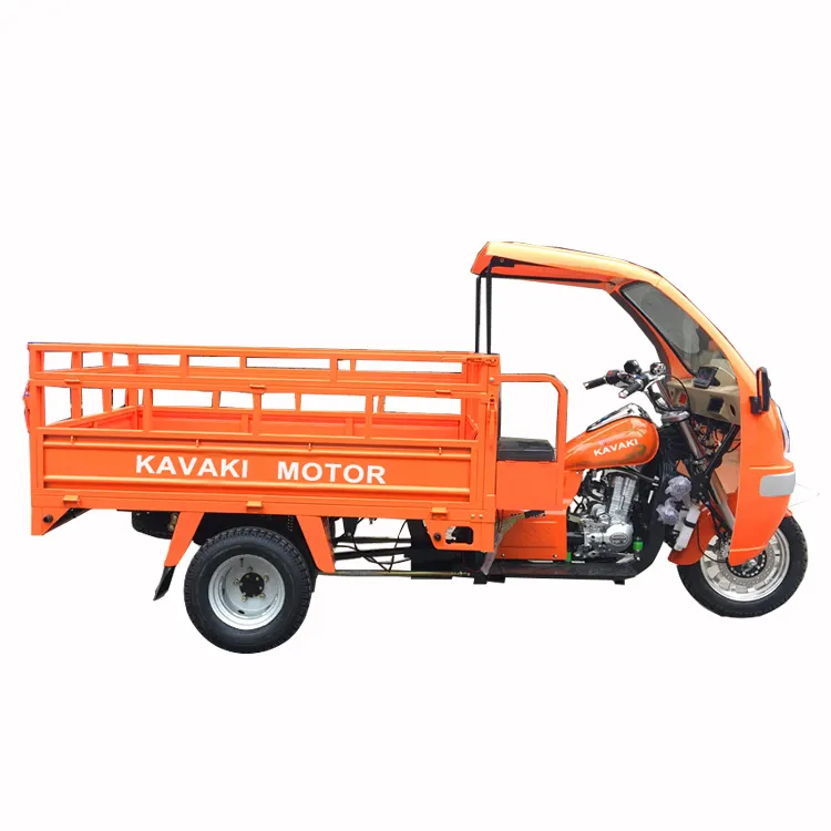 Hot selling kavaki motor motorized tricycles 200cc 250cc disabled cargo tricycles with canopy