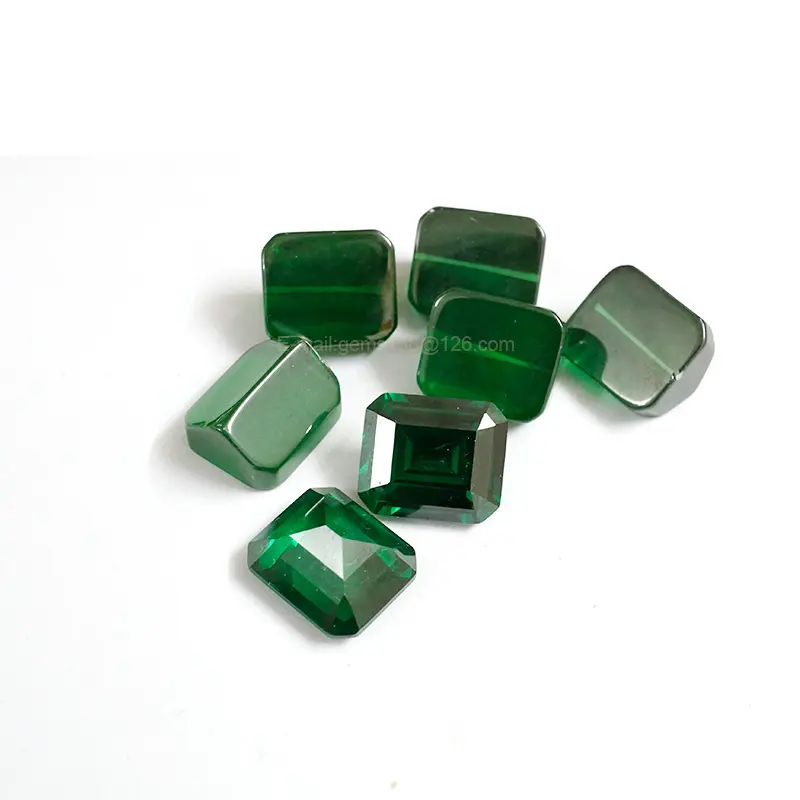 Zhaohua Permata CZ Hijau Yang Sangat Baik Emerald Pria dan Wuzhou Sintetis Batu Permata Grosir