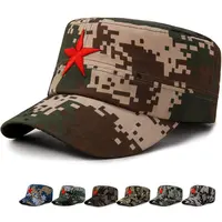 Topi Bisbol Korps Militer Dewasa, Topi Katun Luar Ruangan Atasan Datar Kamuflase