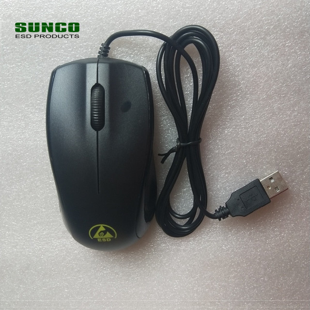Free Shipping Black Plastic Wired ESD Mouse with Laser Sensor and 1.5m Cable for Computer in Cleanroom