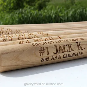 custom Big size wood baseball stick with engraved logo