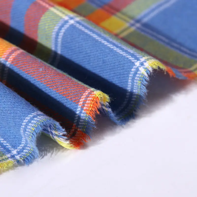 100% 년 면 길쌈된 다채로운 격자 무늬 아이들 셔츠 직물 면 복장 외투 직물 도매