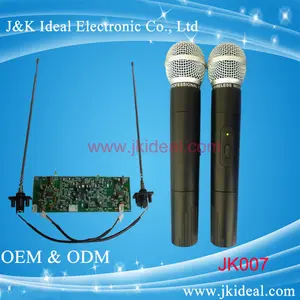 JK007 新设计的无线麦克风电路，带两个手持式麦克风，用于 PA 系统