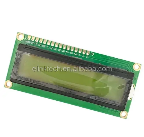 Modul 1602 LCD1602 Layar Hijau/Kuning 16X2 Karakter Modul Display LCD