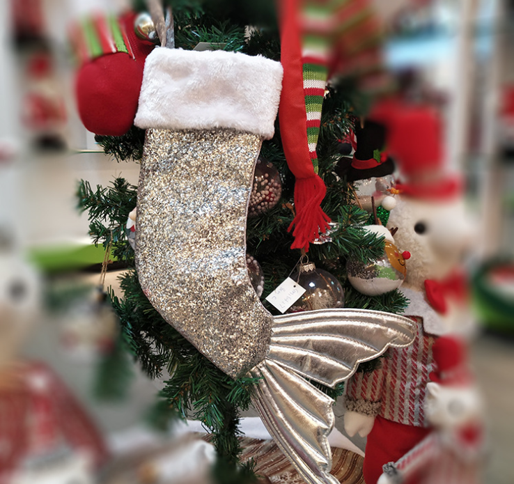 Рождественские украшения, блестки, хвост русалки, чулки, Декоративный Рождественский подарок, мешок, носки
