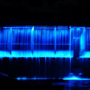 60 Meter DMX 512 LED Lighted Color Changing Outdoor Decorative Bridge Water Curtain& Waterfall