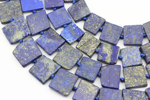 Perles en vrac de <span class=keywords><strong>Lapis</strong></span> Lazuli naturel et autres pierres précieuses bleues pour la fabrication de bijoux, bracelets et colliers, certifiées GIC, 16x16x7mm - Product Image 3