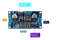 Module d'alimentation LM2596 + voltmètre LED, module d'alimentation abaisseur de tension DC-DC réglable avec affichage numérique