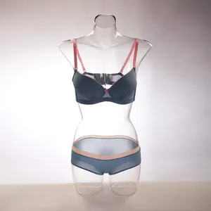 플라스틱 흉상 몸통 마네킹, 란제리 전시 pc 투명한 여성 흉상 마네킹