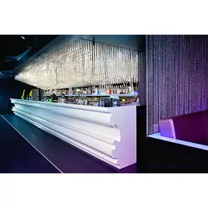 लक्जरी डिजाइन उच्च वर्ग ठोस सतह अनुकूलित वाणिज्यिक बार काउंटर डिजाइन, बिस्ट्रो नाइट क्लब बार काउंटर