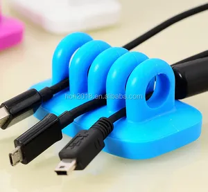 Pemegang kabel silikon Mouse desktop cetakan stok warna berbeda