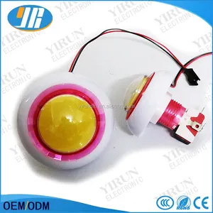 12V Edge illuminated switches push button for Crane game machine round push button