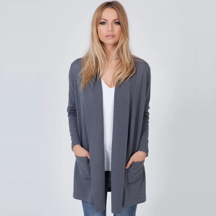 Shawl Collar Long Cashmere Cardigan Womens Sweater Ladies Cardigans