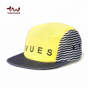 <span class=keywords><strong>Tre</strong></span> colori colori 5 pannelli cappelli da fantino misto sport Logo personalizzato Unisex adulti bordo piatto 100% cotone TOPWAY accettabile comune - Product Image 2