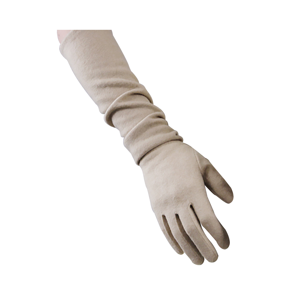 Cashmere wool light color long elastic female models wild dress gloves