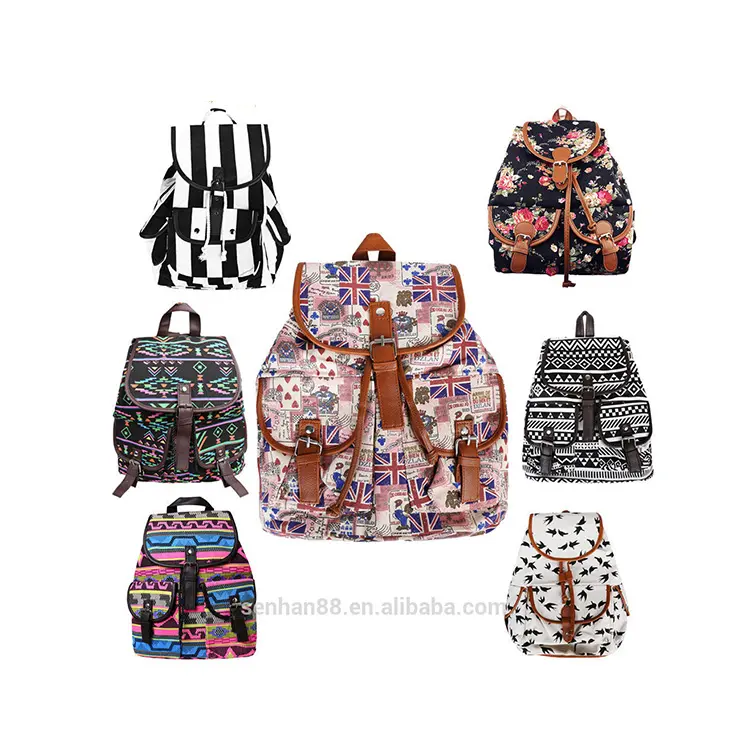 विंटेज महिलाओं लड़की की फैशन कैनवास यात्रा बैग, सबसे अच्छा स्कूल वापस पैक बैग