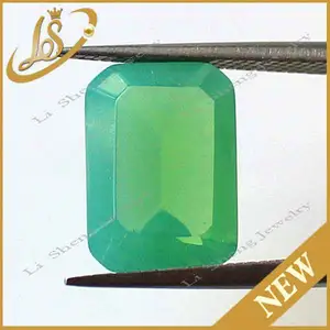 hot sale green OCT shape Milk Glass stone