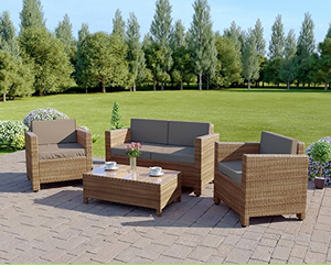 4 posti <span class=keywords><strong>giardino</strong></span> <span class=keywords><strong>esterno</strong></span> Rattan Patio Set stile minimalista poltrona e tavolino per alberghi cortile magazzini - Product Image 3