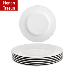 Platos de porcelana blanca con plato redondo para ensalada, pizza, 14 pulgadas, venta al por mayor