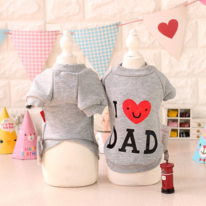 <span class=keywords><strong>J</strong></span>'aime MAMAN Et PAPA Mignon Chiot Chien Automne Vêtements Pour Animaux de Compagnie - Product Image 3