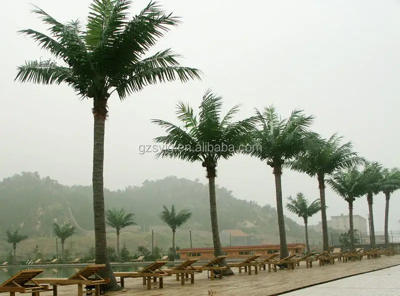 Preço de fábrica diretamente venda de coco palmeira artificial, ao ar livre falso ornamental planta árvore para decoração