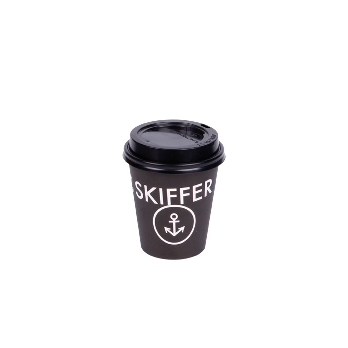 Tasse de papier noire à mur unique