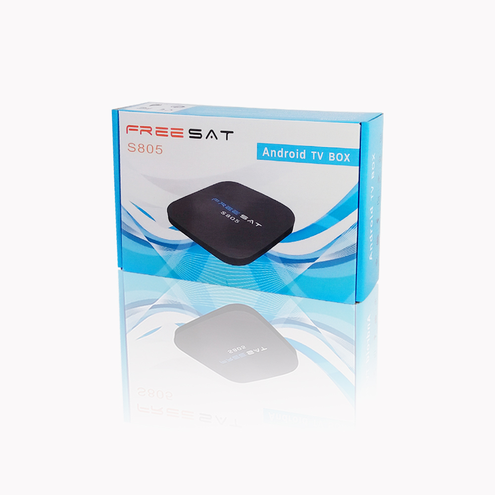 Freesat Fabricante Amlogic S805 Android 4.4.2 Smart TV Caja 1G + 8 GB pre-instalado Kodi16.1 Meida Jugador