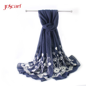 ปักpashminaเปียโนดอกไม้สาวสเปนผ้าคลุมไหล่ผ้าคลุมไหล่ - Product Image 2