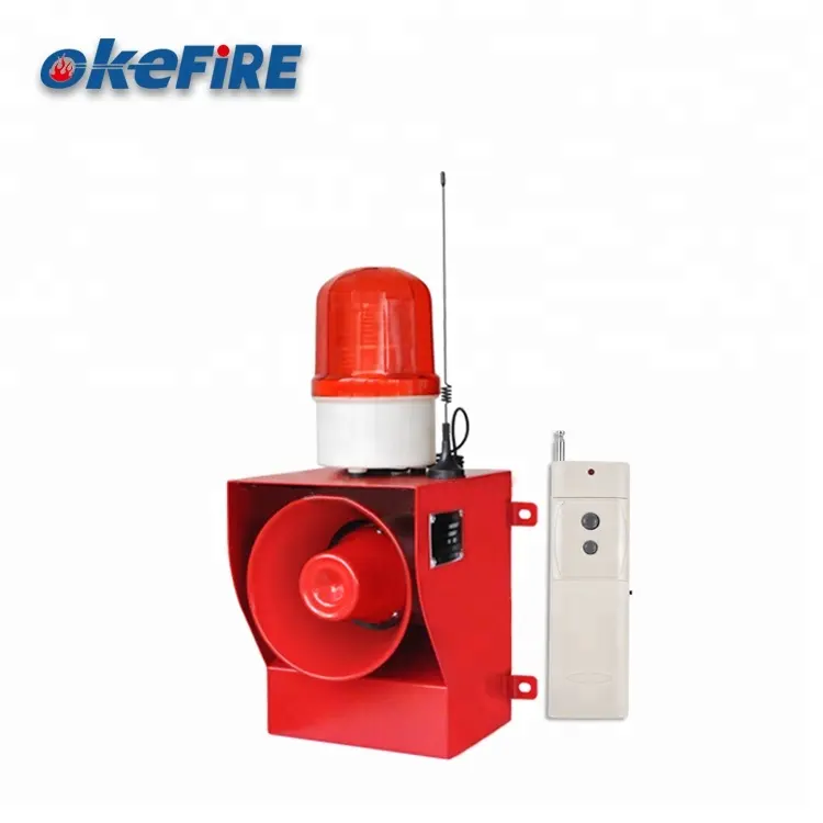 Okefire 130dB sirene listrik Alarm Visual, Remote Industri tahan air dan tahan debu