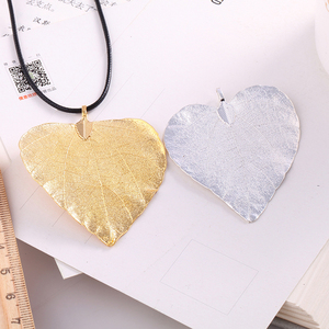 Joyería collar de hoja Real collar de hoja de Aspen colgante encantos corazón naturaleza pura <span class=keywords><strong>milagro</strong></span> verdadera hoja joyería encantos - Product Image 6