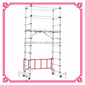 Deliladder giàn giáo nhôm kính thiên văn thang với bánh xe - Product Image 3