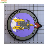 AWELLS-Patchs en forme de cœur en PVC avec fleur pour pilote Airsoft Force, avec crochet et boucle en relief 3D, badge en caoutchouc pour chapeaux