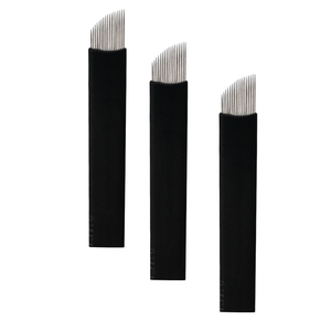 Aguja de tatuaje <span class=keywords><strong>Microblading</strong></span> de cejas de 17 pines <span class=keywords><strong>Agujas</strong></span> de hoja <span class=keywords><strong>Nano</strong></span> de 0,18 MM para <span class=keywords><strong>Microblading</strong></span> profesional - Product Image 1