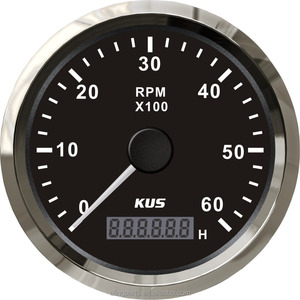 Impermeable Kus 85mm marino tacómetro coche camión barco tacho calibre con horas 0-6000 rpm 12 V 24 V - Product Image 2