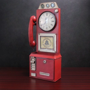Retro Modello di Telefono <span class=keywords><strong>Arredamento</strong></span> Vintage Retro Orologio Da Tavolo Orologio Da Tavolo <span class=keywords><strong>Antico</strong></span> <span class=keywords><strong>Classico</strong></span> Battuto Bar Caffè A Casa Artigianato Decorazione - Product Image 5