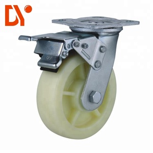 DY77 4 Zoll <span class=keywords><strong>5</strong></span> Zoll 6 Zoll Industrielle Eisen-PU-Schwenkrollen Schwerlast-Laufrollen - Product Image 5