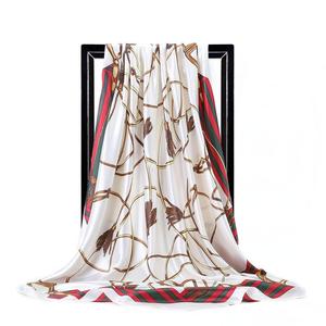 <strong>Scarves</strong> <strong>for</strong> <strong>Women</strong> Fashion Striped Print Silk Satin Chiffon <strong>Scarf</strong> 90cm Luxury Brand Design Square Shawls Muslim Hijab Scarfs - Product Image 2