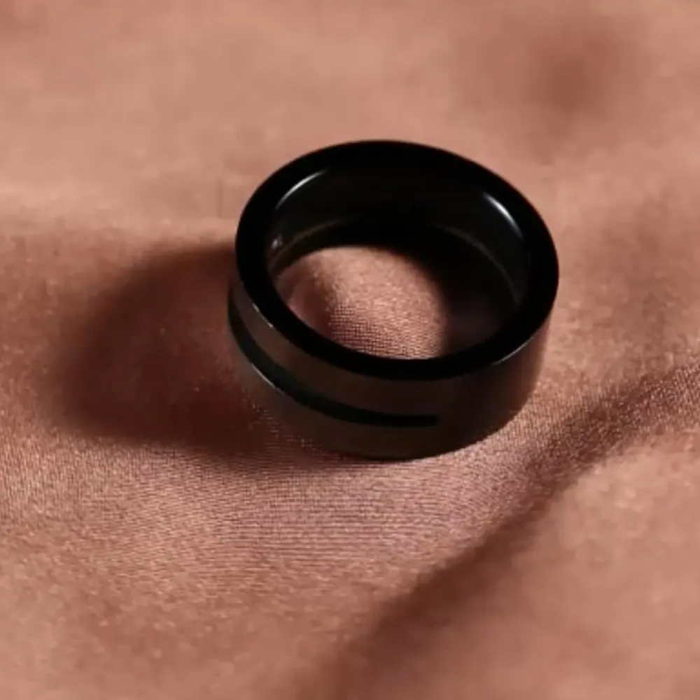 Ring Design For Men High Quality Single Cz Black Stainless Steel Ring For Men