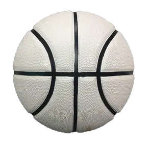 hot sales custom rubber basketball 29.5 black white moisture leather