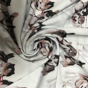 Nouveau <span class=keywords><strong>design</strong></span> imprimé à tricoter tissu, satin tissu imprimé, chien impression tissu en gros - Product Image 1