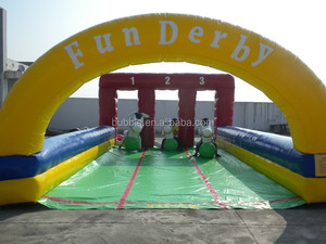 Drôle derby courses <span class=keywords><strong>de</strong></span> <span class=keywords><strong>chevaux</strong></span> gonflables/gonflable 3 voies Course Derby avec Petit Poney - Product Image 4