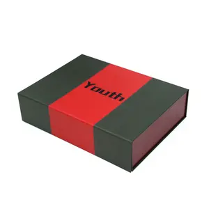 Geschenk verpackungs boxen in schwarzer Farbe mit Magnet verschluss und individuellem Logo-Druck