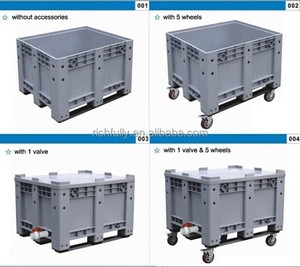 5 पहियों के साथ उद्योग रोलिंग प्लास्टिक फूस कंटेनर ट्राली - Product Image 2