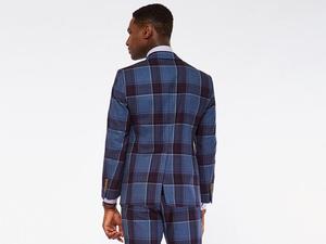 <span class=keywords><strong>Costume</strong></span> sur <span class=keywords><strong>mesure</strong></span> en bleu poussiéreux à carreaux, <span class=keywords><strong>costume</strong></span> de smoking pour <span class=keywords><strong>homme</strong></span>, costumes sur <span class=keywords><strong>mesure</strong></span>, costumes à <span class=keywords><strong>demi</strong></span>-toile - Product Image 3