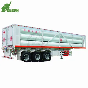 Tri-Axle 12 Tubes CNG Semi Truck Tanker Trailer CNG Tube Skid
