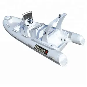 CE Certified 5.8M Marine Rigid Inflatable Boat Fiberglass Hypalon Rib Yacht with Outboard Engine for Patrol and Sailing